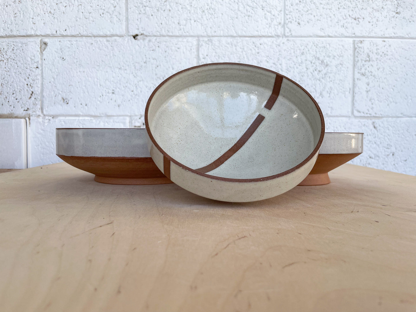 High leg Bowl M | Brown - Cream